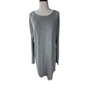 Gap Minimalist Knee Length Dress Womens Size LT Light Gray Long Slit Sleeve